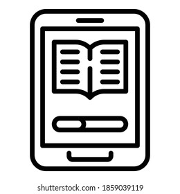 E-Book-Symbol Umriss eBook-Vektorsymbol für Webdesign einzeln auf weißem Hintergrund