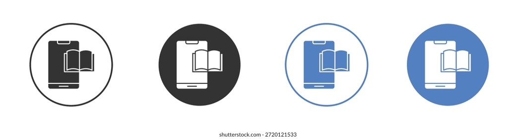 Ebook icon pictogram set. Vector icon designs