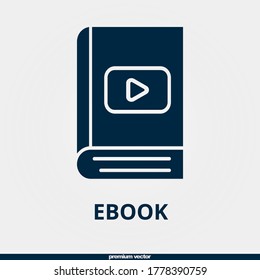 ebook icon, premium filled ebook icon.