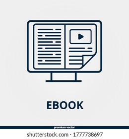 icono de ebook, icono de ebook lineal premium.