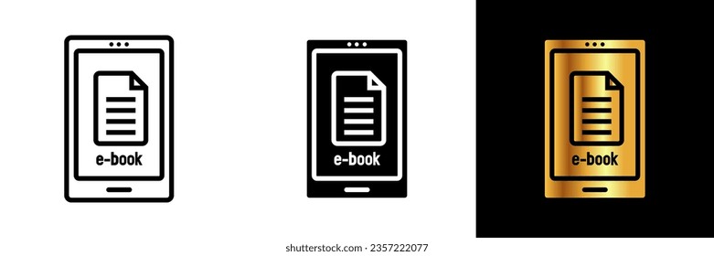 E-Book icon representing an e-book, symbolizing digital reading, knowledge accessibility, and the convenience of electronic literature.