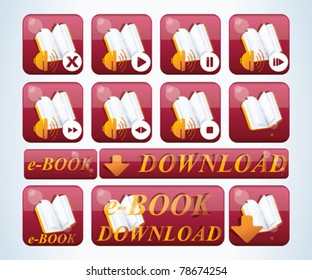 e-book icon set