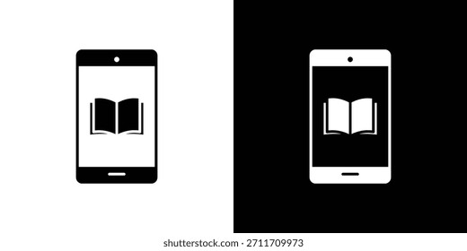 Ebook icon Set collection. Vector silhouette.