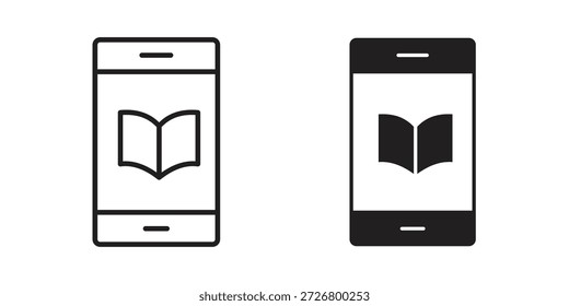 Conjunto de iconos de libro electrónico. paquete de elementos de Web de logotipo mínimo.