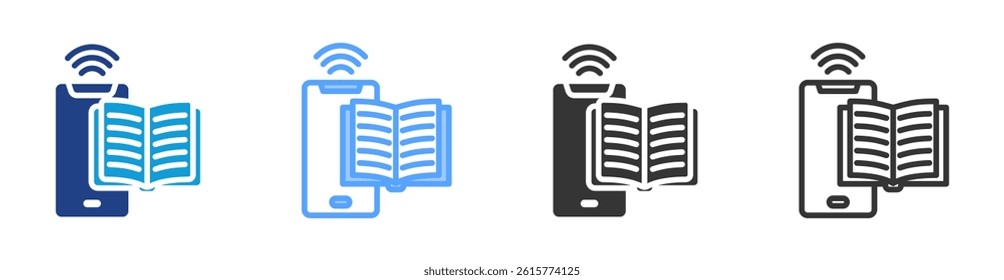 Ebook icon set multiple style collection