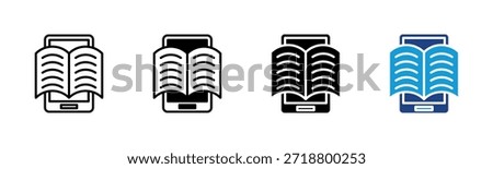 E-Book icon set multiple style collection