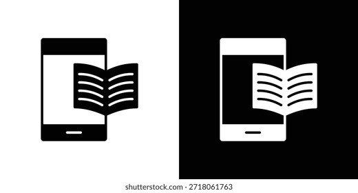 Icono de libro electrónico. Pictograma simple de alta calidad. Estilo sólido moderno
