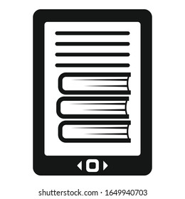 Ebook icon. Simple illustration of ebook vector icon for web design isolated on white background