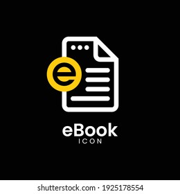 Ebook icon  with simple minimalist line art monoline style. vector icon