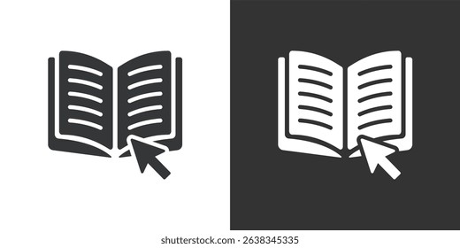 E-book icon. Solid glyph series icon