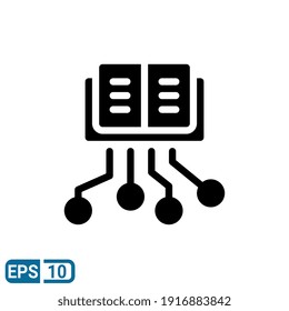 ebook icon in solid style isolated on white background. vector illustration for online learning. EPS 10