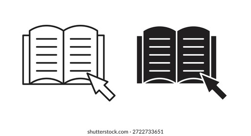E-Book-Symbol. Vektor-EPS 10. Zeile und Glyphensymbol