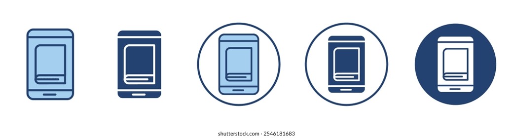 Icono de libro electrónico Arte de línea delgada aislado