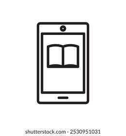 Ebook icon Thin line flat illustration