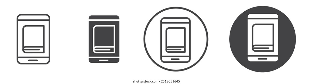 Ilustración de línea delgada de icono de libro electrónico