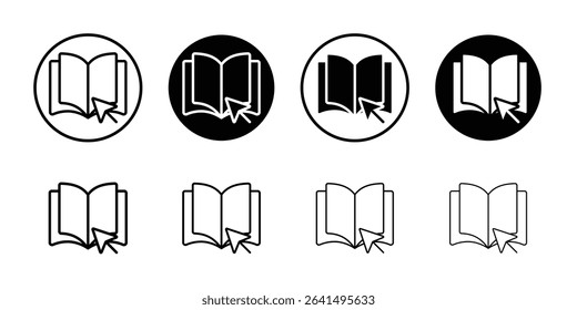 E-book icon Thin line illustration set vector