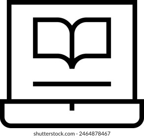 icono de libro electrónico. Diseño de estilo lineal delgado aislado sobre fondo blanco