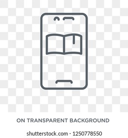 Ebook icon. Trendy flat vector Ebook icon on transparent background from E-learning and education collection. High quality filled Ebook symbol use for web and mobile