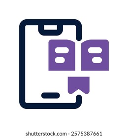 ebook icon. vector dual tone icon for your website, mobile, presentation, and logo design.