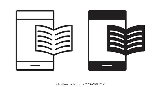 Ebook icon vector illustration. Flat design. Graphic design vector symbols.