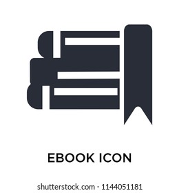 eBook icon vector isolated on white background for your web and mobile app design, eBook logo concept