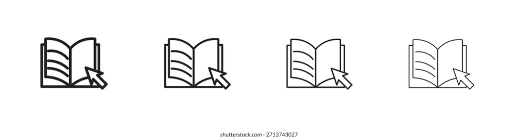 E-Book-Symbol. Vektorisolierte Piktogramme.