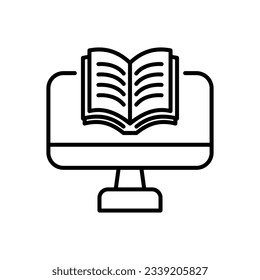ebook icon vector in line style