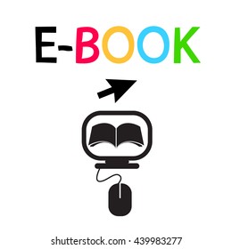 E-BOOK Icon Vector Logo Design Symbol
