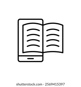 E-book icon Vector logo outline