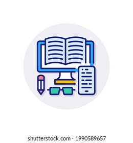 E-Book icon in vector. Logotype