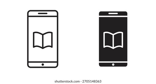 Ebook icon vector modern flat and stroke designs