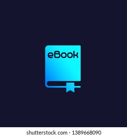 ebook icon, vector on dark