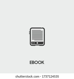 ebook icon. ebook vector on gray background