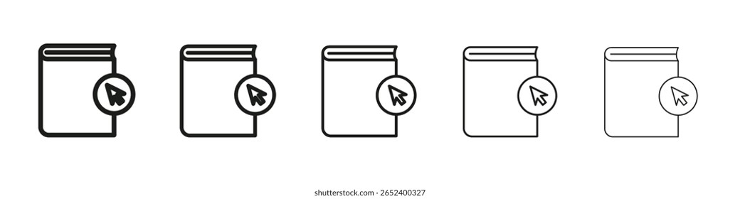 Ebook icon vector outline set illustration sign