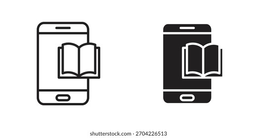 Vector de icono de libro electrónico, símbolo, ilustraciones de logotipo