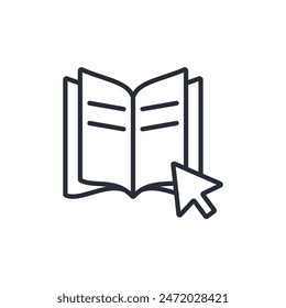 ebook icon. vector.Editable stroke.linear style sign for use web design,logo.Symbol illustration.