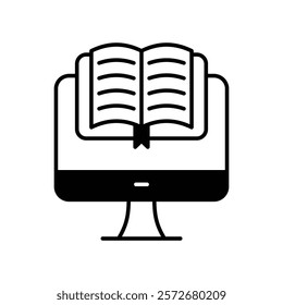 E-Book icon with white background vector stock illustration