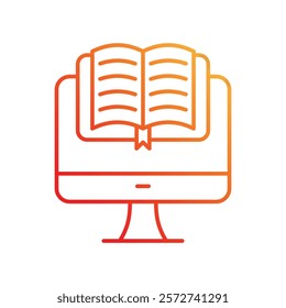 E-Book icon with white background vector stock illustration