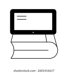 Ebook icon with white background vector stock illustration