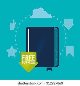 Ebook with icons design, vector illustration 10 eps graphic