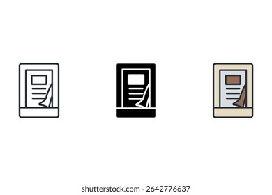 ebook icons isolated on White Background. Flat style design