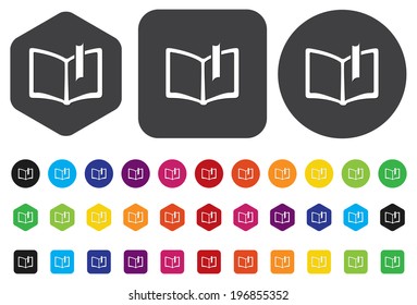 e-book icons on white background