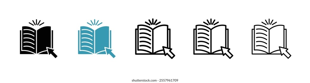 E-book icons pack in black and blue.