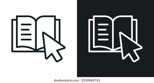 E-book icons. vector set in black colors