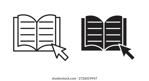 E-Book-Icons, Vektorsymbol mit editierbarem Strich und flachen Versionen