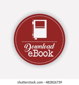 Ebook and label icon. Advertising digital and downloads theme. Colorful design. Vector illustration