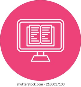 Ebook line circle icon vector image. Can also be used for web apps, mobile apps and print media.