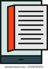 Ebook Line Filled Vector Icon Design