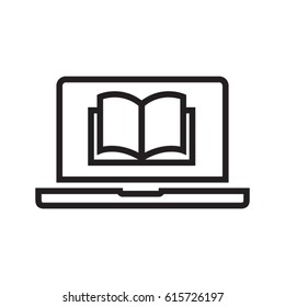 E-Book line flat vector icon for mobile application, button and website design. Illustration isolated on white background. EPS 10 design, logo, app, infographic.