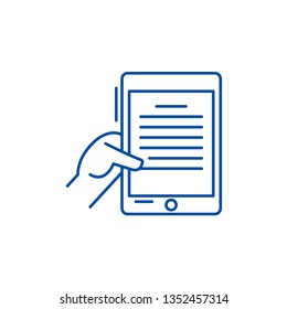 Ebook line icon concept. Ebook flat  vector symbol, sign, outline illustration.